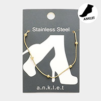 Stainless Steel Metal Ball Station Anklet