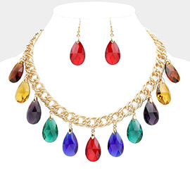 Teardrop Link Statement Necklace