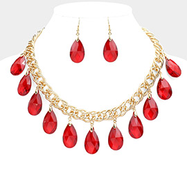 Teardrop Link Statement Necklace