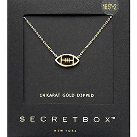 SECRET BOX_14K Gold Dipped Metal Football Pendant Necklace