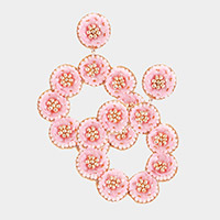 Sequin Flower Cluster Dangle Earrings