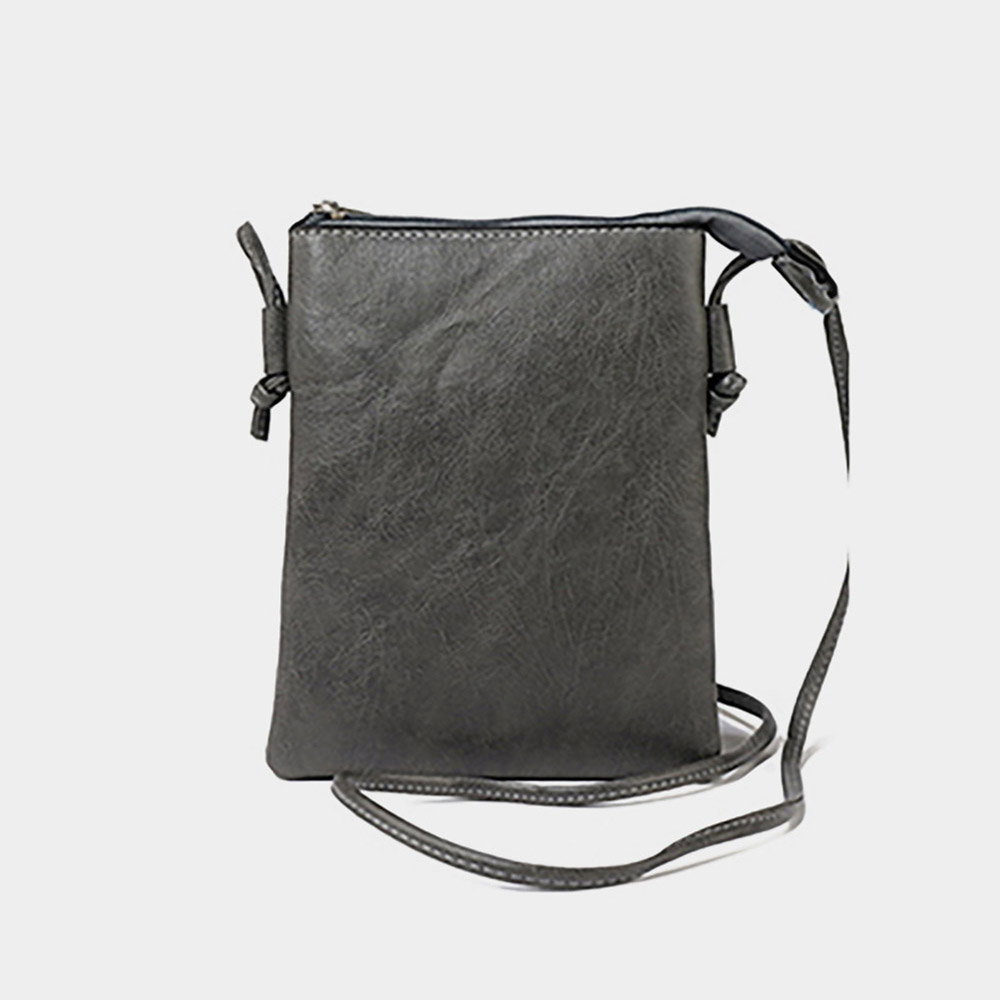 Faux Leather Solid Rectangle Crossbody Bag