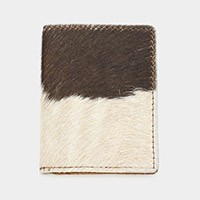 Genuine Fur Calf Card Holder Wallet