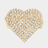 Stone Embellished Heart Evening Bracelet