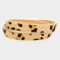 Animal Patterned Calf Magnetic Wrap Bracelet