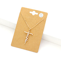 faith CZ Message Cross Pendant Necklace