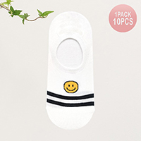 10Pairs - Smile Accented Socks