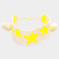 Beaded Star Tassel Pull Tie Cinch Bracelet