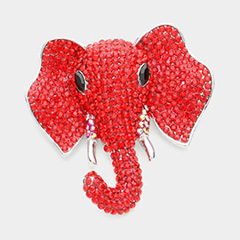 Rhinestone Elephant Pin Brooch