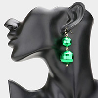 Double Disco Ball Link Dangle Earrings