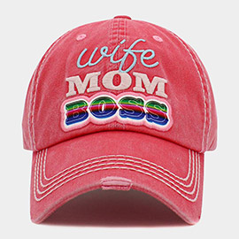 wife MOM BOSS Message Vintage Baseball Cap