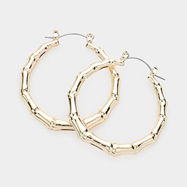 Colored Bamboo Hoop Pin Catch Earrings