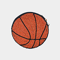 Seed Beaded Basketball Mini Tote Bag