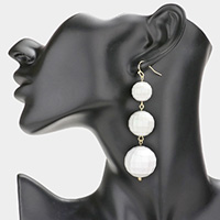Triple Disco Ball Link Dangle Earrings