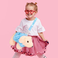 Furry Puppy Dog Doll Crossbody Bag
