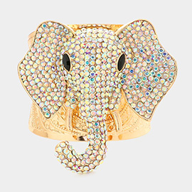 Stone Embellished Elephant Cuff Bracelet