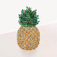 Stone Embellished Pineapple Evening Tote Bag