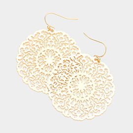 Filigree Brass Metal Dangle Earrings