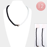 12PCS - Yin Yang Accented Beaded Necklaces