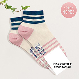 10Pairs - Striped Socks