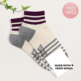 10Pairs - Striped Socks