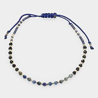 Semi Precious Pull Tie Cinch Bracelet