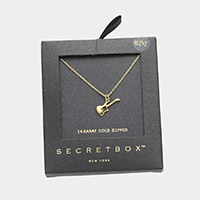 Secret Box _ 14K Gold Dipped Metal Guitar Pendant Necklace
