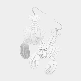 Brass Metal Cut Out Lobster Dangle Earrings