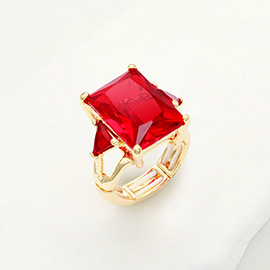 Rectangle Crystal Stretch Ring