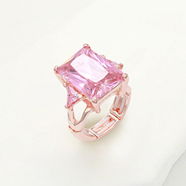 Rectangle Crystal Stretch Ring