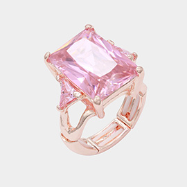 Rectangle Crystal Stretch Ring