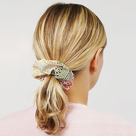 Aztec Patterned Scrunchie Hairband