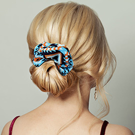 Aztec Patterned Scrunchie Hairband