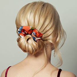 Flower Patterned Scrunchie Hairband