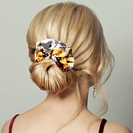 Flower Patterned Scrunchie Hairband