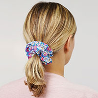 Flower Patterned Scrunchie Hair Band