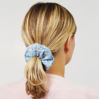 Flower Embroidery Scrunchie Hair Band