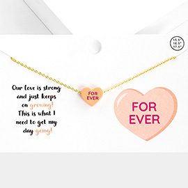 Forever Message Heart Pendant Necklace