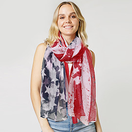 American USA Flag Printed Scarf