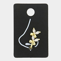Stone Embellished Double Butterfly Nose Clip