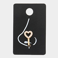 Stone Embellished Open Heart Nose Clip