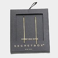 Secret Box _ 14K Gold Dipped Metal Chain Linear Dangle Earrings
