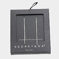 Secret Box _ Sterling Silver Dipped Metal Chain Linear Dangle Earrings
