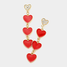 Heart Link Dangle Earrings