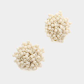 Seed Bead Cluster Stud Earrings