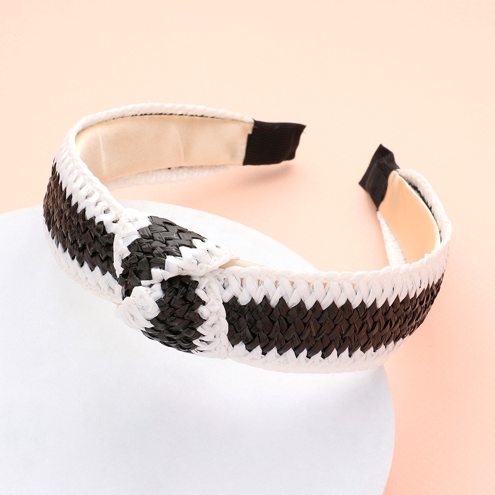 Woven Raffia Burnout Knot Headband