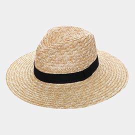 Black Band Panama Straw Sun Hat