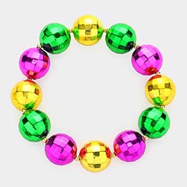 Mardi Gras Disco Ball Stretch Bracelet