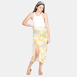 Tie Dye Beach Cover Up Midi Wrap Skirt