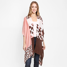 Leopard Patterned Cover Up Kimono Poncho